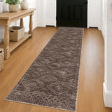 Washable Runner Rug 2x8 ft Runners for Hallway, Chocolate Brown