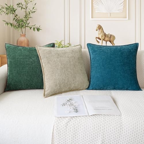 CaliTime Decorative Couch Throw Pillow Covers 20 X 12 Inches Ocean Blue