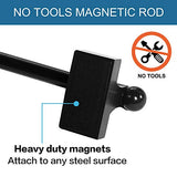 H.VERSAILTEX 2 PACK Magnetic Curtain Rods for Metal Doors, 16 to 28 Inch, 1/2 Inch Diameter, Multi-Use Adjustable Appliances for French Doors Magnetic Cafe Curtain Rod(Black)