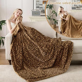 GALMAXS7 Cheetah Throw Blanket, Double-Sided Plush Fluffy - Luxury Faux Fur Leopard Print Blanket, Soft and Cozy Room Decor (50x60 Inches, Brown)