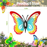 Distella Outdoor Metal Butterfly Wall Decor, 8 pcs Exquisite Outdoor Wall Art Sculpture Hanging Decoration for Outside Garden Balcony Fence Courtyard Farm Decorations