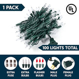 Joiedomi Clear Christmas String Lights Indoor,100 Count Mini White Fairy Light Outdoor,19.4 FT Decor for Patio Dorm Classroom Bedroom Holiday Wedding Party Garland Birthday Festival,Green Wire