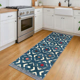 Washable Runner Rug 2x5 ft Hallway Runners, Teal/Blue