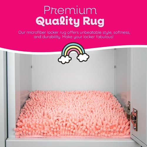 School Locker Decorations Carpet - Locker Rugs for Girls - 100% Microfiber, Shaggy Style Locker Rugs - 11.5" x 17.5" Rectangle Locker Rug with Non Skid Backing - Décor Accessories