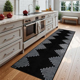 Black Boho Washable 2x6 Runner Rugs for Hallway Entryway Rug Indoor