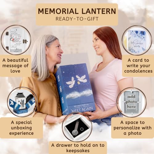 Memorial Lantern with Photo Frame & Keepsake Drawer | Sympathy Gifts for Loss of Loved One, Dad, Husband | Bereavement Memorial Gifts | LED Candle with Timer | Remembrance Gift for Loss by STILLWIND