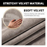 PrinceDeco Velvet Couch Cover Loveseat Covers for 2 Cushion Couch 3 Piece Sofa Covers for Dogs Washable Loveseat Covers Width Up to 72 Inch No Slip Stretch Sofa Slipcover(Medium, Taupe)