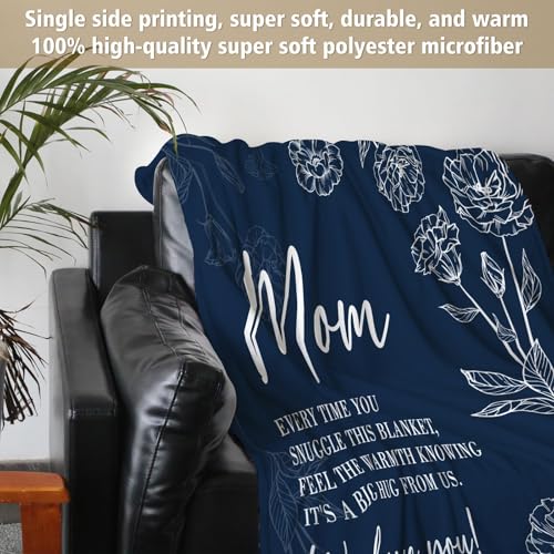 GiltGlimmer Gifts for Mom, Mom Birthday Gifts Blanket, Moms Gift for Women from Daughter Son, We Love You Present for Mother Mommy Christmas Mothers Day 80" x 60", Blue