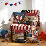 ONFAON 4th of July Freedom Throw Pillow Cover 18x18 Inch,Let Freedom Ring Stars Red White Flower Patriotic Independence Memorial Day USA Flag Cushion Case for Sofa Couch Set of 4
