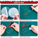 Cludoo 4 Inch Acrylic Ornaments Blanks, 30pcs Clear Round Acrylic Ornament Blanks, Acrylic Circle Disc Ornament Blanks with Hole for Vinyl, Christmas Decor, Engraving, Painting, and DIY Crafting