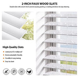 LazBlinds 2-inch Cordless Faux Wood Blinds with Royal Valance, Room Darkening Horizontal Window Blinds, Inside Mount Blinds for Windows - Fit for Window 34.625" W x 36" H - White