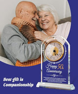 50th Wedding Anniversary Crystal Quartz Clock,50 Years of Marriage Gift,Happy Golden Anniversary Decoration Gift,for Parents,Grandparents,Couple