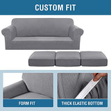 H.VERSAILTEX Stretch Sofa Covers for 3 Cushion Bundle 2 Cushion Loveseat Sofa Cover Bundle Arm Chair Cover, Dove