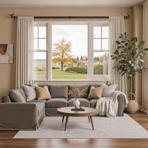 Curtain Rods for Window 18 to 45 Inches Vintage Bronze Curtain Rod with Bird Finials Adjustable Drapery Rod Heavy Duty Curtains Rods for Living Room Kitchen Window