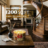 Home Lights 4-Wick Candles for Home Scented - 18oz Soy Wax Candle Long-Lasting Fragrance, Bohemian Natural Textures Home Decor and Housewarming Gifts, Fresh Cut Roses