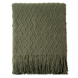 BATTILO HOME Throw Blanket for Couch, Textured Knit Throw, Olive Green Throws for Home Decor, Soft Blanket Throw for Bedroom Decor Housewarming Gifts, 50"x60"