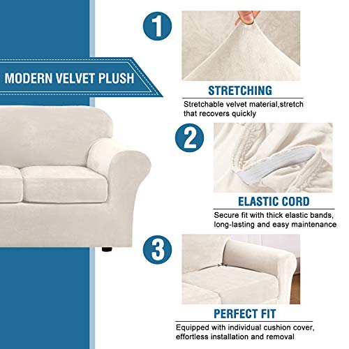 H.VERSAILTEX 2 Piece Stretch Chair Bundle Armless Futon Cover,