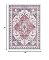 LIVELYGLOW 5x7 Washable Area Rug for Living Room, Large Carpet