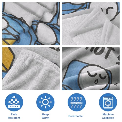 Funny Birthday Gift for Dad Husband, Dad is Not Sleeping Blanket, Dads Gifts from Daughter Son, Super Soft Throws Blanket for Couch and Napping, 60" x 50" (Gray)