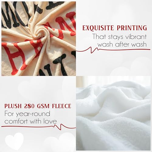 WRAPIX Anniversary Couple Gifts for Men Women - I Love You More Soft Fleece Throw Blanket 50x60 in - Anniversary Wedding Gifts for Him Her, Birthday Romantic Gift for Girlfriend Boyfriend Wife Husband