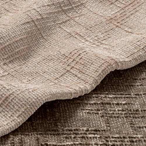 MIULEE Slubby Textured Decorative Throw Pillow Covers Oatmeal 20x20
