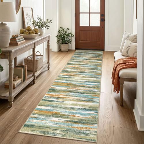 Abstract Washable Runners for Hallway 2.6x12 Runner Rug Non Slip