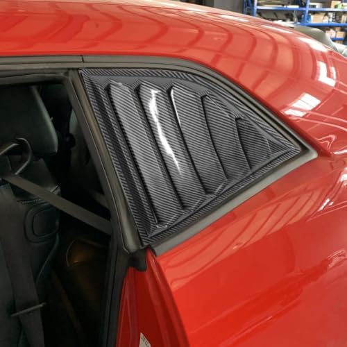 2015-2022 Fit for Dodge Challenger Rear Louver Window Side Shutter Cover Trim Car Sticker Vent Scoop Exterior Decoration Body Kit(Gloss Black)