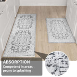 Vintage Runner Rug Non Slip for Hallway Bathroom Kitchen 3x8 ft, Ultra Soft Boho Carpet Runner with Low Pile Design Machine Washable Runner Rugs for Entryway Laundry Living Room (Black)