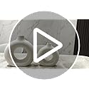 CEMABT Black Donut Vase Hollow Ceramic Vase for Flowers Handmade Minimalist Boho ins Style Modern Home Decor for Wedding Dinner Table Party Living Room Office Bedroom（M