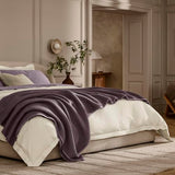 BOLL & BRANCH Waffle Bed Blanket, Twin/Twin XL, Plum