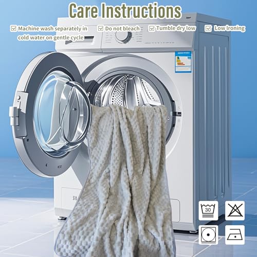 Ahinahwap Water Resistant Blanket for Bed Couch Sofa, Cat/Dog Blanket Waterproof Washable, Small Cozy Reversible Furniture Protector, Leakproof Throw (40"x60", Glacier Gray/Cloud Gray)