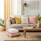 Mecatny Corduroy Summer Decorative Throw Pillow Covers 18x18 Set of 2 for Sofa Living Room, Soft Neutral Boho Couch Pillow Covers for Home Decor, Cream White