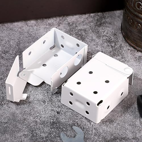 Hotop Blind Brackets 2 Inch Low Profile Box Mounting Bracket for Window Blinds Headrail, White(4)