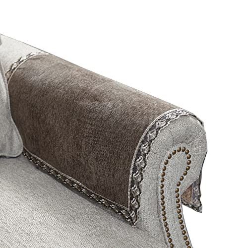 MINJIATEX Couch arm Covers,Non-Slip lace Sofa arm Covers Set of 2 Washable Sofa armrests Covers for Living Room Recliner Chair arm Cover Protectors for Leather Sofa armrest slipcover (HZW-Brown)