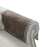 MINJIATEX Couch arm Covers,Non-Slip lace Sofa arm Covers Set of 2 Washable Sofa armrests Covers for Living Room Recliner Chair arm Cover Protectors for Leather Sofa armrest slipcover (HZW-Brown)