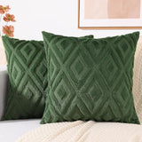 decorUhome Fall Faux Fur Forest Elf Throw Pillow Covers 22x22 Set of 2