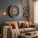 24 Inch Wall Clock with Moving Gears Large Industrial Steampunk Metal Clock Antique Gold Oversized Farmhouse Decor Wall Clock for Living Room Home Office(Bronze Brown-Arabic Numerals)