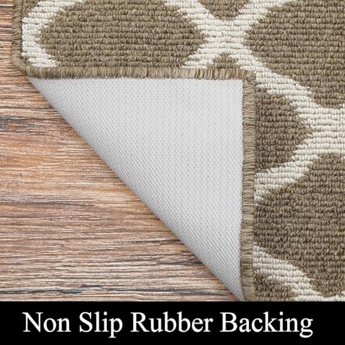 SHACOS Runner Rug 2x8 ft Washable Entryway Runner Rugs Non Slip Rubber Backing Hallway Rug Runner Stain Resistant Kitchen Carpet Runners, Brown
