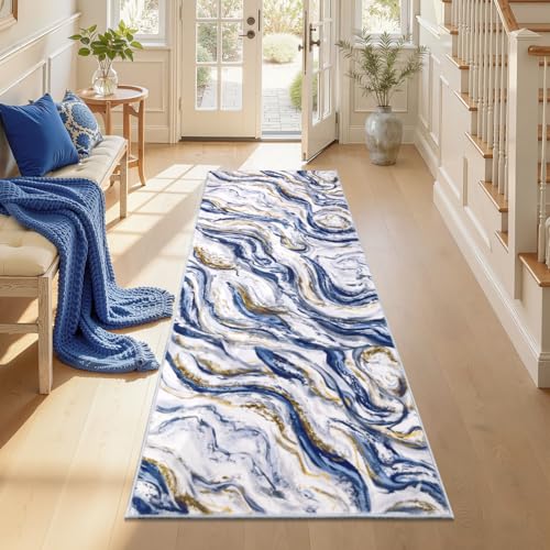 2x6 Washable Modern Abstract Runner Rug Non-Slip for Hallways