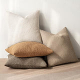 MIULEE Pack of 4 Decorative Textured Boucle Throw Pillow Covers 18x18 Inch Neutral Brown Accent Solid Pillow Cases Couch Cushion Covers for Modern Farmhouse Boho Chair Sofa Bed Room Home Decor