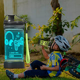 Attivolife Gamepad 3D Illusion Lamp with Remote Control + 16 Color Changing, Game Glowing Water Bottle 14 OZ BPA Free, Best Gift for Boy Men