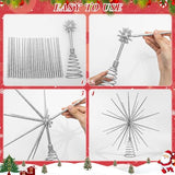 13.7 Inch Silver Christmas Tree Topper - 3D Burst Silver Tree Topper, Exploding Star Christmas Tree Decorations