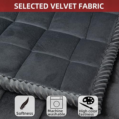 Couch Cover for Dogs Washable Pet Bed Fuzzy Pet Couch Covers Nonslip Couch Slipcover for Dogs, Kids, Pets Friendly Sofa Cover Loveseat Covers (Dark Gray, 21''x21''/Square)