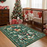Christmas Rug 4x6 Area Rugs for Living Room Bedroom, Green