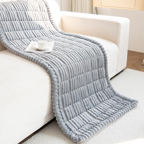 Gumfolk Pet Couch Covers for Sofa Slipcovers Couch Protector for Dogs Washable Cushion Cover, Sofa Pad Blanket Furniture, Grey, 27in*59in