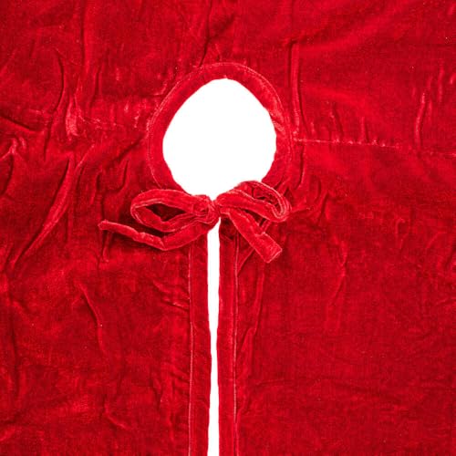 Vickerman 72" Plush Red Velvet Christmas Tree Skirt - Elegant Christmas Tree Skirt Large - Red Christmas Tree Skirt - Velvet Holiday Tree Skirt - Reliable and Durable