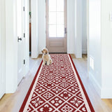 Christmas Hallway Runner Rug Washable Red Xmas Kitchen Mat 2x6 ft
