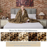 760GSM Faux Rabbit Faux Fur Throw Blanket,Super Thick Warm Bubble Blanket Throw,Fuzzy Luxury Plush Decorative Blanket for Couch Bed Sofa(Leopard Brown,50''x 60'')