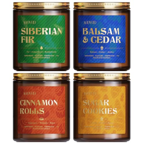 4 Pack Winter Candles Set - 28 oz Candle Gift for Home Scented