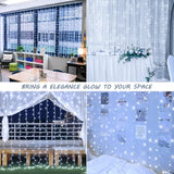 HEYFUNi 304 LED Curtain Lights Outdoor, 9.8Ft*9.8Ft Hanging String Lights Plug in with 8 Modes, Connectable Curtain Fairy Lights for Bedroom, Dorm, Christmas, Wall, Backdrop, Wedding Decor, White